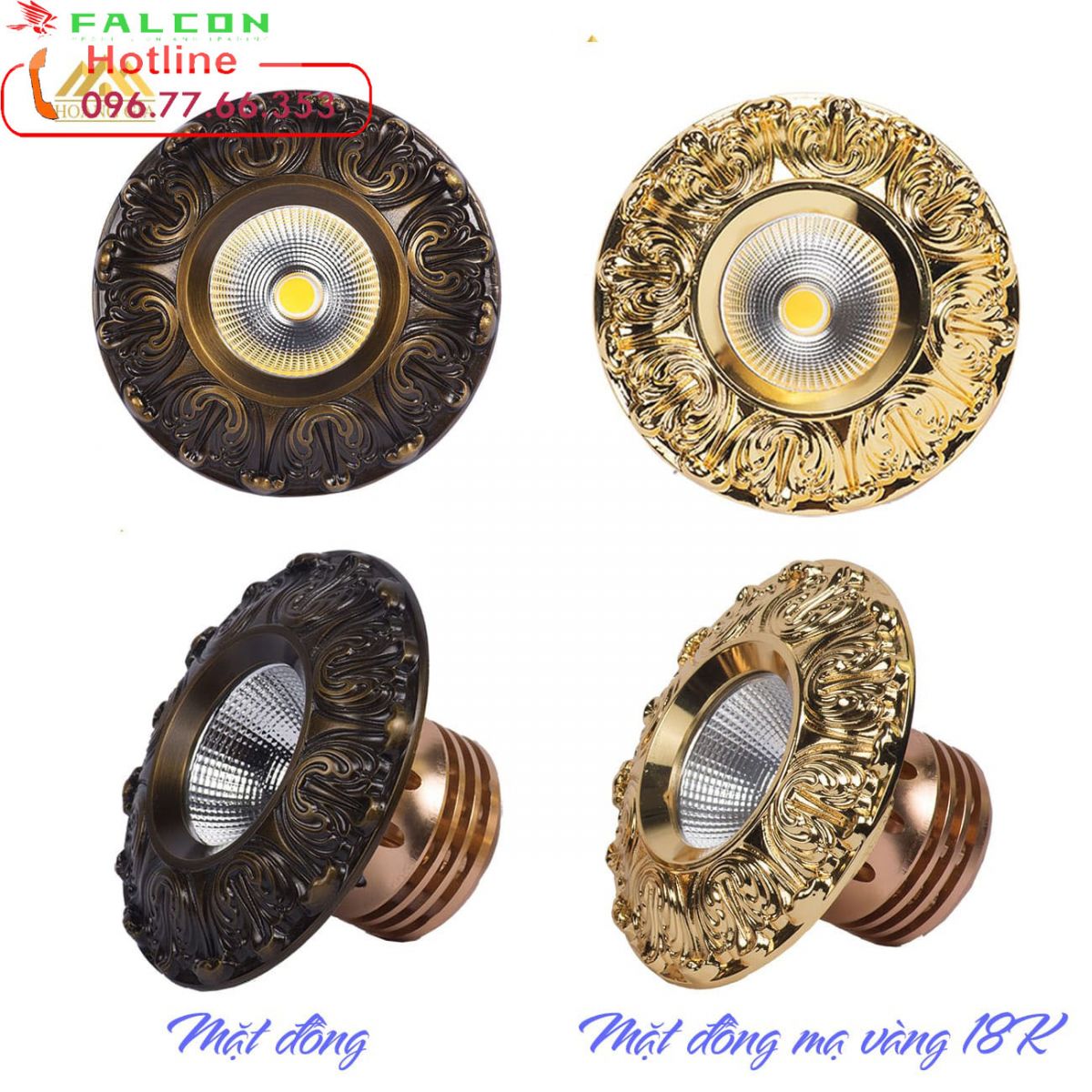 đèn led âm trần tân cổ điển