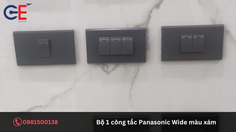 Cấu tạo của sản phẩm bộ 1 công tắc Panasonic Wide màu xám
