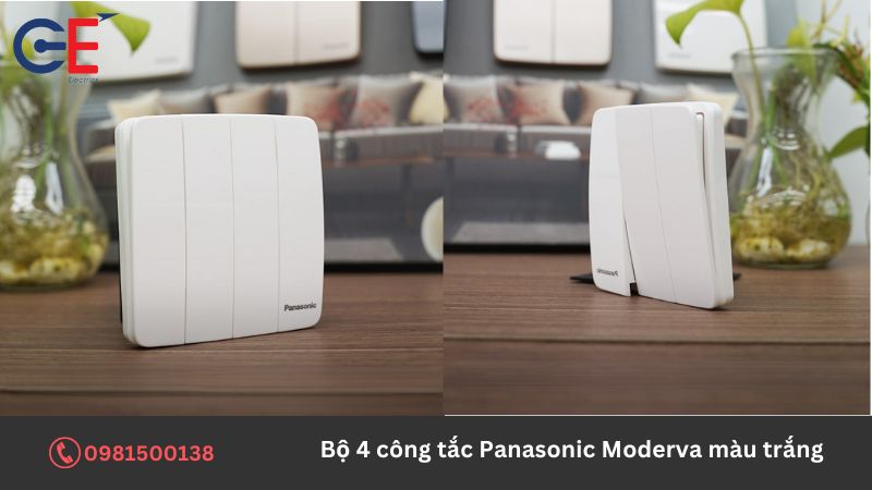 Đặc điểm của bộ 4 công tắc Panasonic Moderva màu trắng