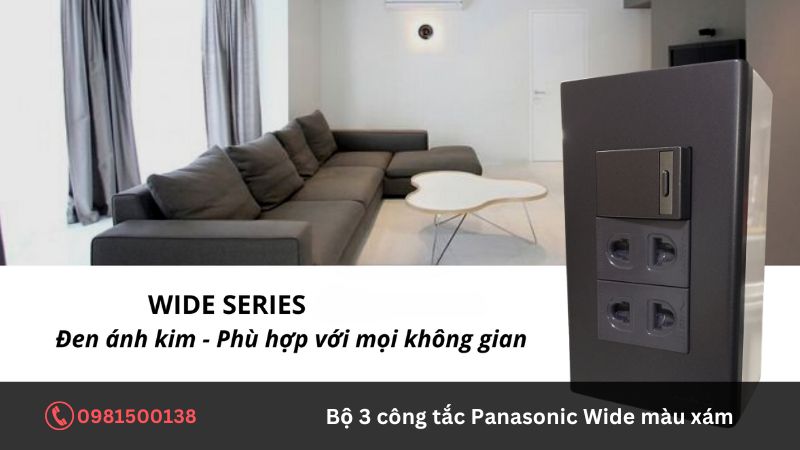 Ứng dụng của bộ 3 công tắc Panasonic Wide màu xám