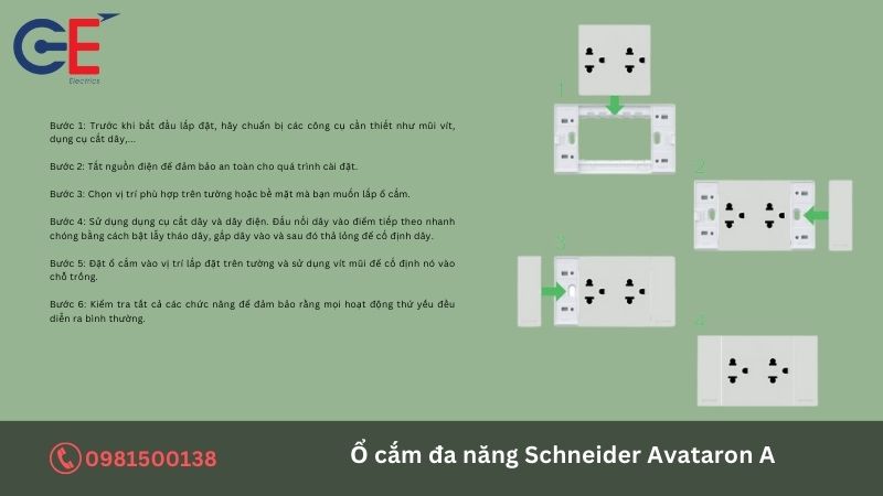Cách lắp đặt ổ cắm đa năng Schneider Avataron A