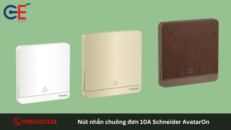 Cấu tạo của nút nhấn chuông đơn 10A Schneider AvatarOn