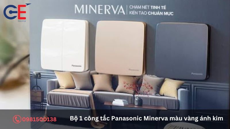 Đặc điểm của bộ 1 công tắc Panasonic Minerva màu vàng ánh kim