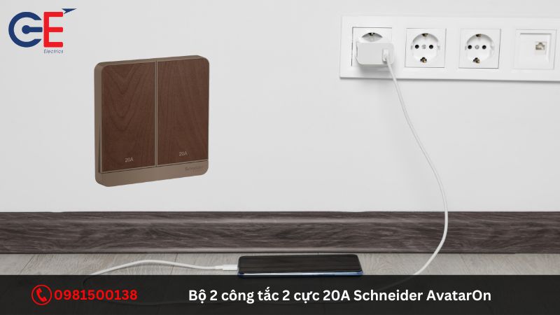 Đặc điểm của bộ 2 công tắc 2 cực 20A Schneider AvatarOn