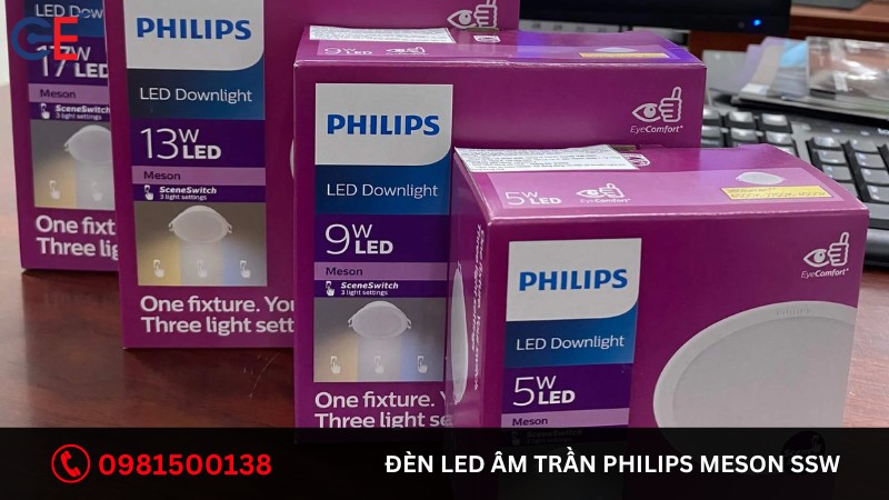 Đặc điểm của đèn LED Âm Trần Philips Meson SSW