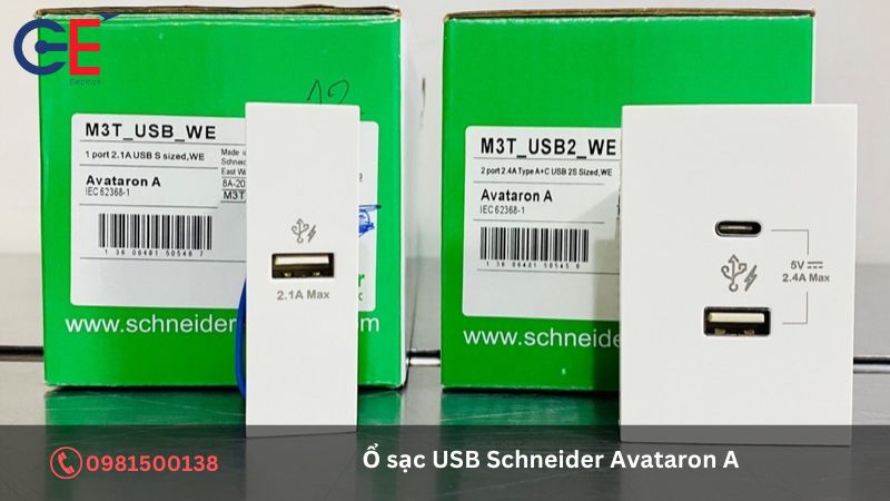 Đặc điểm của ổ sạc USB Schneider Avataron A 