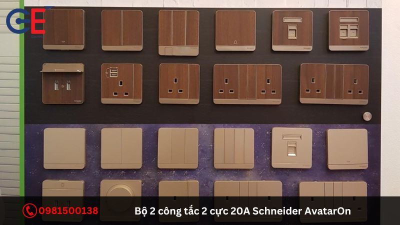 Ứng dụng của bộ 2 công tắc 2 cực 20A Schneider AvatarOn