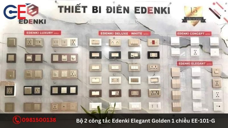 Ứng dụng của bộ 2 công tắc Edenki Elegant Golden 1 chiều EE-102-G
