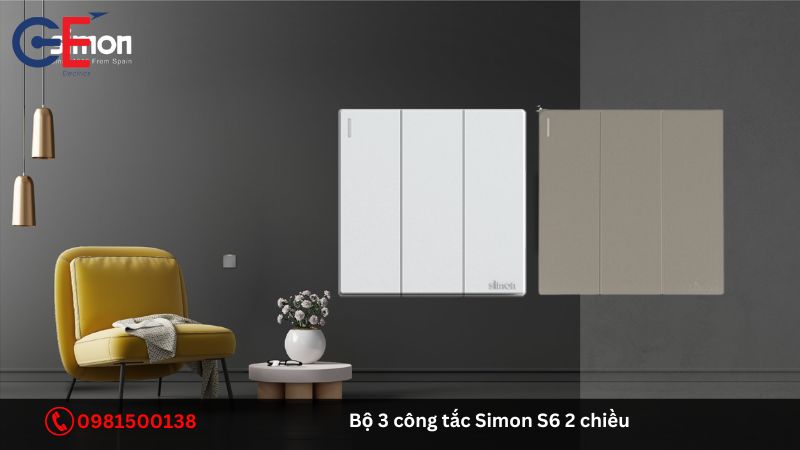 Ứng dụng của bộ 3 công tắc Simon S6 2 chiều
