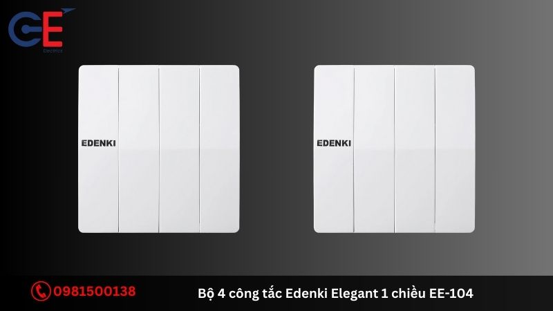 Cấu tạo của bộ 4 công tắc Edenki Elegant 1 chiều EE-104