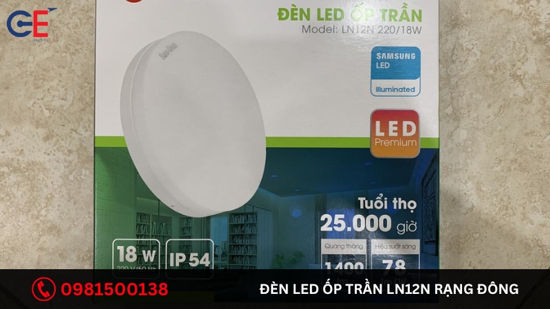 Ưu điểm của đèn Led ốp trần LN12N Rạng Đông