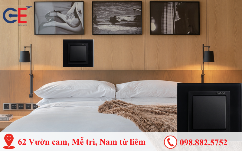 Ứng dụng của bộ công tắc đơn 2 chiều simon v8 trong không gian sống