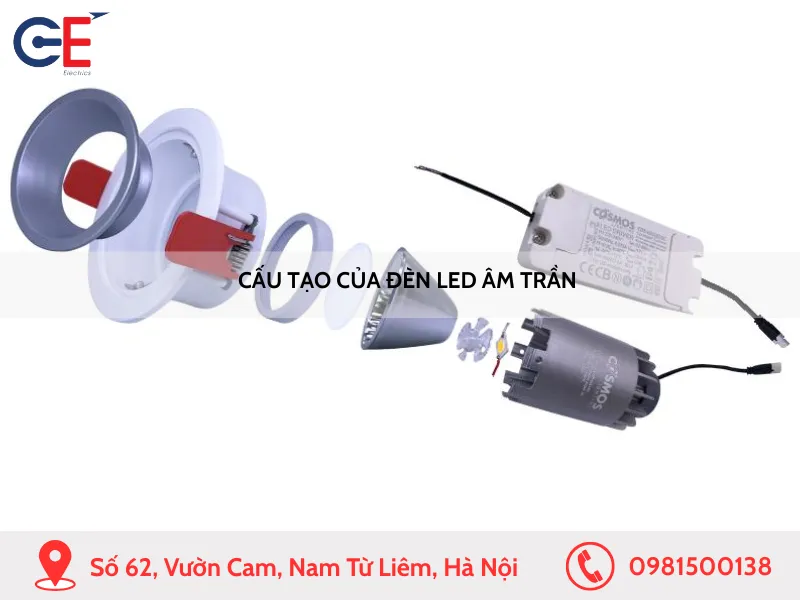 Cấu tạo của đèn LED âm trần