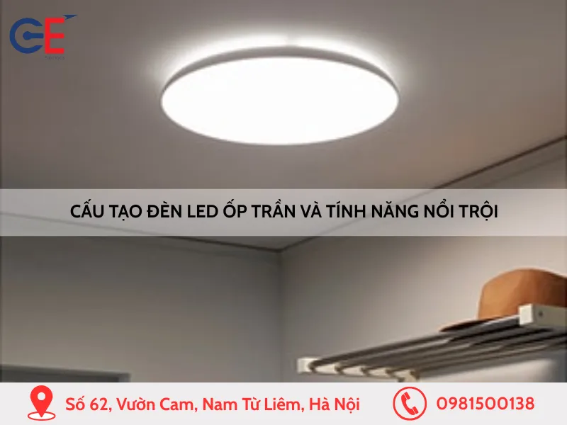 Cấu tạo đèn LED ốp trần và tính năng nổi trội