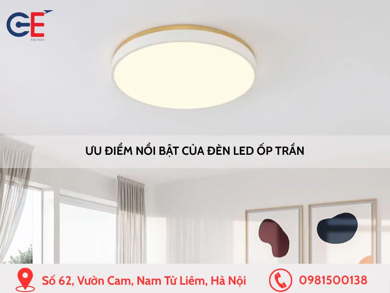 Ưu điểm nổi bật của đèn LED ốp trần