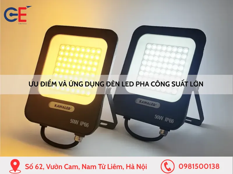 Ưu điểm và ứng dụng đèn led pha công suất lớn